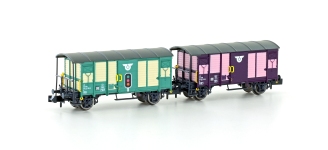 Hobbytrain H24207 - N - 2-tlg. Set Gedeckte Güterwagen K2, RM, Ep. V